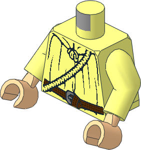 Minifig Torso with Arms and Hands with LOTR Cloak, Rope and Belt Pattern