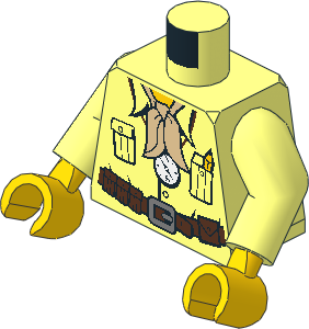 Minifig Torso with Arms and Hands with Safari Shirt, Tan Bandana & Compass Pattern