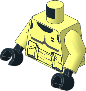 Minifig Torso with Arms and Hands with SW Scout Trooper Grey Pattern