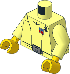 Minifig Torso with Arms and Hands with SW Imperial Officer (Captain) Pattern