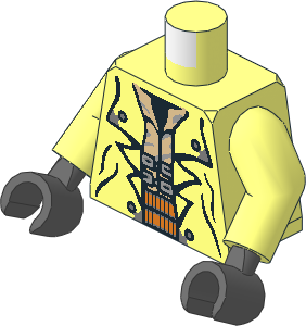 Minifig Torso with Arms and Hands with SW Jacket with Silver Buttons and Ammo Belt Pattern
