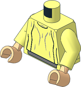 Minifig Torso with Arms and Hands with SW Loose Dress Light Bluish Grey Folds Pattern