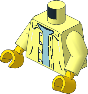 Minifig Torso with Arms and Hands with Jacket Hoodie over Light Blue Sweater Pattern