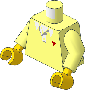 Minifig Torso with Arms and Hands with McLaren Logo and White Collar Pattern