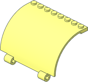 Panel  5 x  8 x  3.667 Curved with Two Axleholes with Chrome Stickers on Inside
