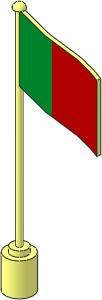 Flag on Flagpole Type 1 with Portugal Pattern