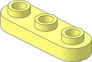 Plate  1 x  3 with Round Ends and  3 Open Studs