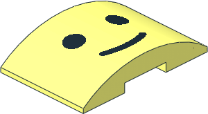 Slope Brick Curved  6 x  4 Double with Minifig Classic Grin Pattern