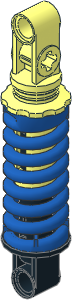 Technic Shock Absorber  9L Thick with Blue Fake Spring (Extended)
