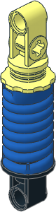 Technic Shock Absorber  9L Thick with Blue Fake Spring (Compressed)