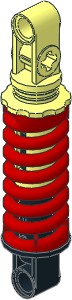 Technic Shock Absorber  9L Thick with Red Fake Spring (Extended)