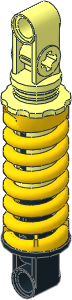 Technic Shock Absorber  9L Thick with Yellow Fake Spring (Extended)