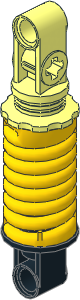 Technic Shock Absorber  9L Thick with Yellow Fake Spring (Compressed)