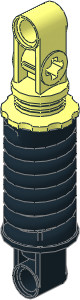 Technic Shock Absorber  9L Thick with Black Fake Spring (Compressed)