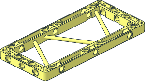 Technic Beam 15 x  7 with Open Center and 3 Truss Bars