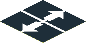 Sticker  1.9 x  1.9 with Two White Arrows Pointing Outwards on Black Background