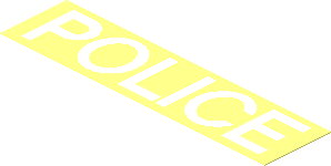 =Sticker  1.1 x  4.4 with White "Police"