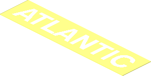 Sticker  0.6 x  2.6 with White "ATLANTIC" on Transparent Background