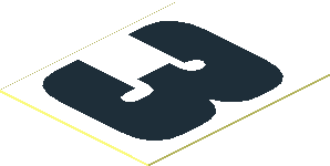 Sticker  1.1 x  0.9 with Black Bold "3" on White Background