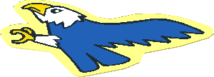Sticker  2.1 x  2.3 with Blue Eagle Facing Left