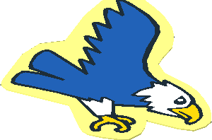 Sticker  2.1 x  2.3 with Blue Eagle Facing Right