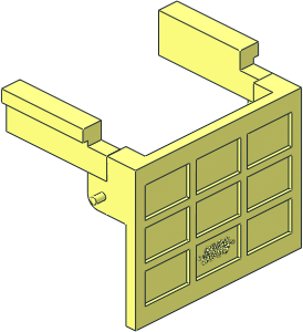 Garage Door with Rear Cross and Hinge Pins with Counterweights