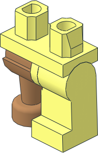 Minifig Hips and Legs with Medium Nougat Wooden Leg Right Pattern
