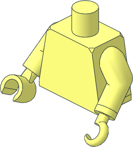 Minifig Torso with Arms, Right Hand and Left Hook Hand