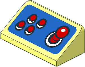 Slope Brick 31  1 x  2 x  0.667 with Joystick and Buttons Sticker