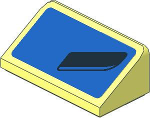 Slope Brick 31  1 x  2 x  0.667 with Black Air Vent on Blue Background Left Sticker