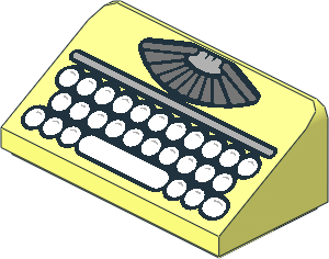 Slope Brick 31  1 x  2 x  0.667 with Typewriter Pattern