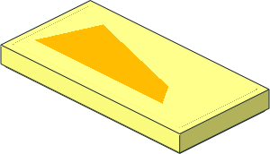 Tile  2 x  4 with Bright Light Orange Trapezoid Right Sticker