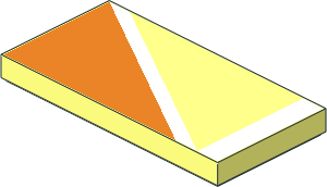 Tile  2 x  4 with Orange Triangle Top Left Pattern