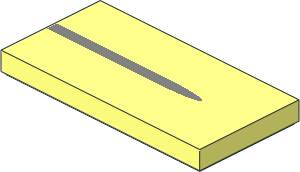 Tile  2 x  4 with Metallic Silver Tapered Stripe Pattern