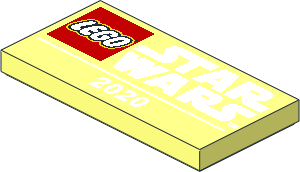 Tile  2 x  4 with Lego and Star Wars Logos and "2020" Pattern