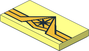 Tile  2 x  4 with Metallic Gold Wonder Woman Logo and Black Star Pattern