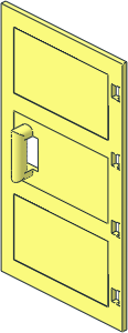 Duplo Door  1 x  4 x  6 with 3 Panes and Handle
