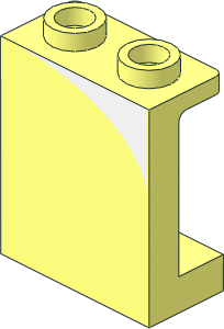 Panel  1 x  2 x  2 Reinforced with White Curved Corner Pattern - Left Aligned