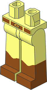 Minifig Hips and Legs Long with Dark Orange Boots Pattern