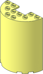 Cylinder Half  3 x  6 x  6 with  1 x  2 Cutout