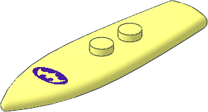 Minifig Surf Board  2 x  6.5 with Medium Lilac Batman Logo Pattern