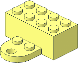 ~Brick  2 x  4 x  1.333 with Half Round  2 x  2 Plate Top
