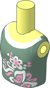Figure Friends Girl Torso with Sand Green Vest Top with Flower and Butterfly Pattern