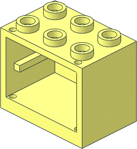 Container Cupboard  2 x  3 x  2 with Hollow Studs with Two Cupcakes Sticker