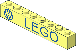 Brick  1 x  8 with VW Logo and "LEGO" Pattern