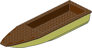 Boat Hull Floating 28 x  8 with Reddish Brown Deck
