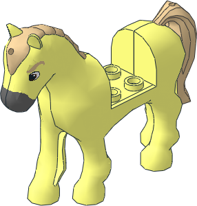 Animal Horse Friends with Dark Bluish Grey Nose, Brown Eyes and Tan Eyebrows, Mane and Tail Pattern