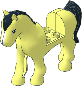 Animal Horse Friends with Reddish Brown Eyes, White Blaze, Black Mane and Black Tail Pattern