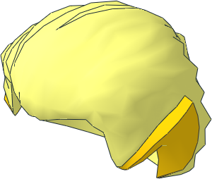 Minifig Hair Swept Back with Yellow Pointed Ears Pattern