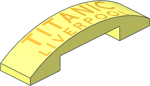 Slope Brick Curved  4 x  1 Double with "TITANIC LIVERPOOL" Pattern